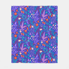 Levendige wilde bloemen fleece deken