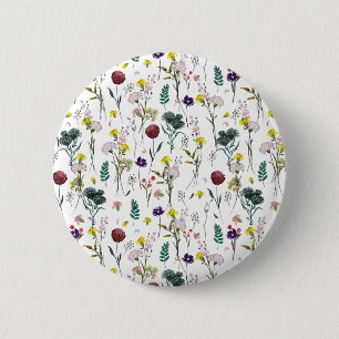 Levendige Wilde Bloemen Ronde Button 5,7 Cm
