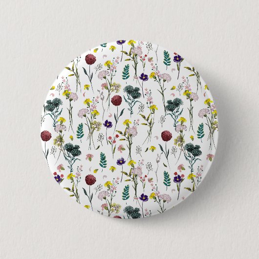 Levendige Wilde Bloemen Ronde Button 5,7 Cm (Voorkant)