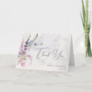 Levendige Wilde Bloemen Roze Paars Geel Bedankkaart