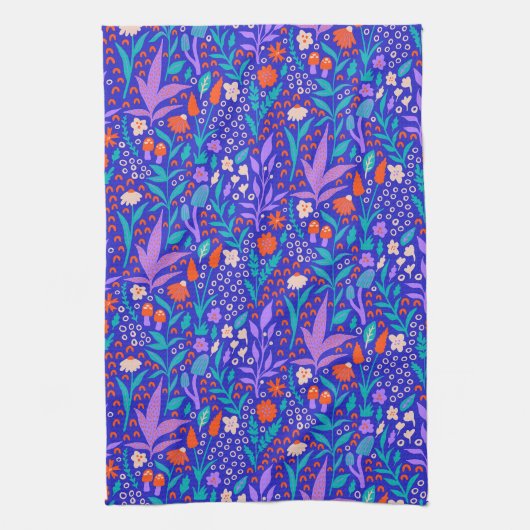 Levendige wilde bloemen theedoek (Verticaal)