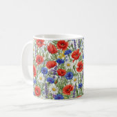 Levendige wilde bloemen weide mok wrap (Voorkant links)