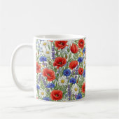 Levendige wilde bloemen weide mok wrap (Links)