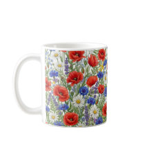Levendige wilde bloemen weide mok wrap