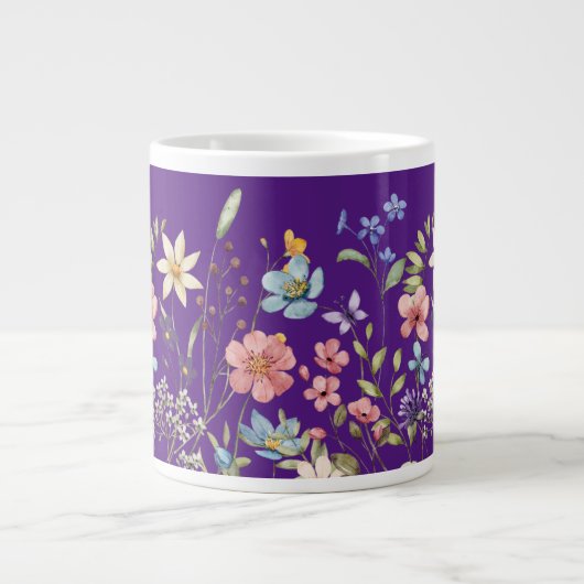 Levendige wilde bloementuin  grote koffiekop (Voorkant)