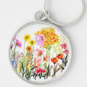 Levendige wilde bloementuin sleutelhanger (Voorkant)
