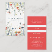 Levendige Wildflower Aanbevelingskaartje (Voorkant / Achterkant)