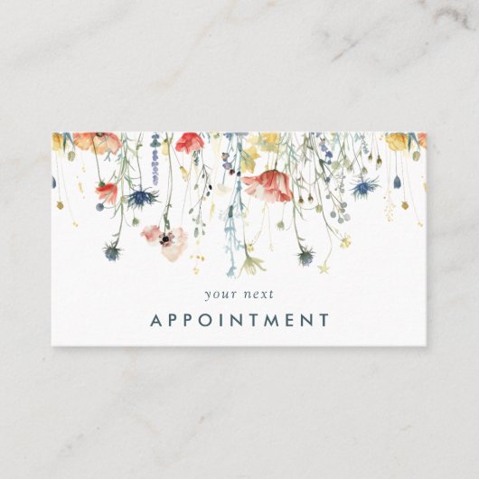 Levendige Wildflower Afsprakenkaartje (Voorkant)