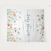 Levendige Wildflower Baby shower achtergrond Wandkleed (Voorkant (horizontaal))