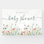 Levendige Wildflower Baby shower Banner (Horizontaal)