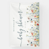 Levendige Wildflower Baby shower Banner (Verticaal)