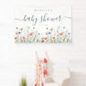 Levendige Wildflower Baby shower Banner (Insitu)