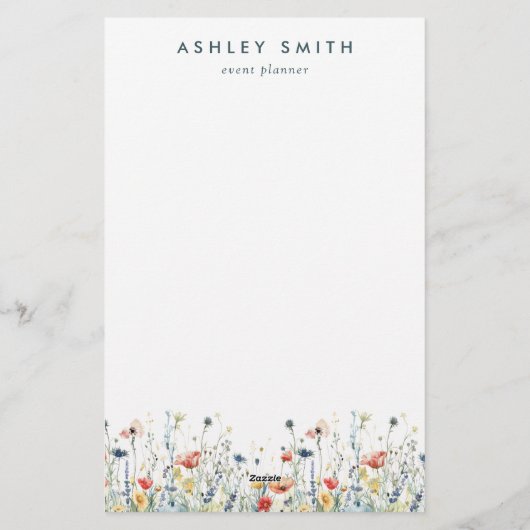 Levendige Wildflower Briefpapier (Achterkant)