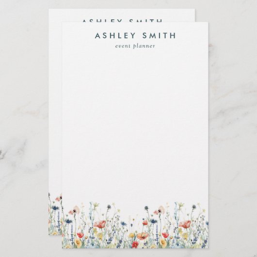 Levendige Wildflower Briefpapier (Voorkant / Achterkant)