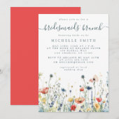 Levendige Wildflower Bruidsmeisjes Brunch Kaart (Voorkant / Achterkant)