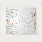 Levendige Wildflower bruiloft achtergrond Wandkleed (Voorkant (horizontaal))