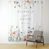 Levendige Wildflower bruiloft achtergrond Wandkleed (In situ)