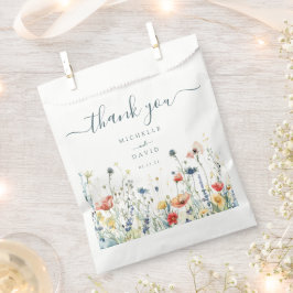 Levendige Wildflower bruiloft dank u Bedankzakje