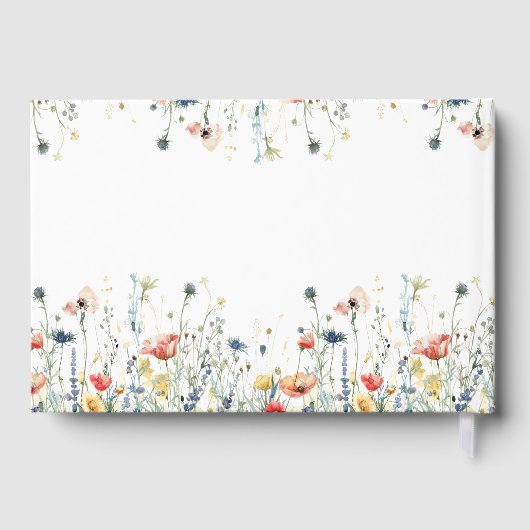 Levendige Wildflower bruiloft Gastenboek (Achterkant)