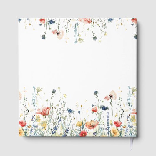 Levendige Wildflower bruiloft Gastenboek (Achterkant)