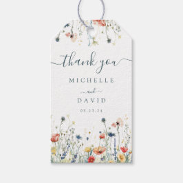 Levendige Wildflower bruiloft gunst dank u Cadeaulabel