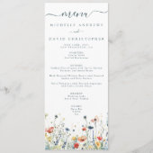 Levendige Wildflower bruiloft Menu (Voorkant)
