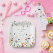 Levendige Wildflower bruiloft Papieren Bordje (Feest)