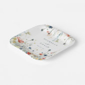 Levendige Wildflower bruiloft Papieren Bordje (Gebogen)