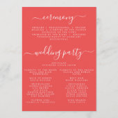 Levendige Wildflower bruiloft Programmakaart (Achterkant)