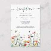 Levendige Wildflower bruiloft receptie Informatiekaartje (Voorkant)