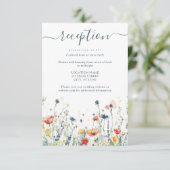 Levendige Wildflower bruiloft receptie Informatiekaartje (Staand voorkant)