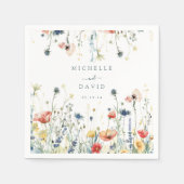 Levendige Wildflower bruiloft Servet (Voorkant)