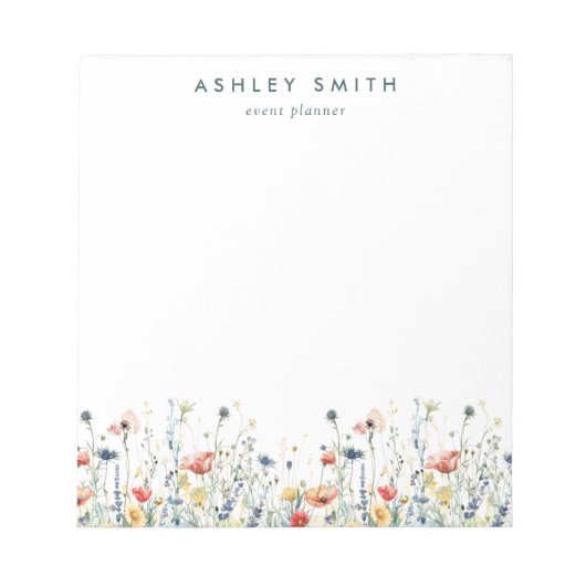 Levendige Wildflower Business Notitieblok (Voorkant)