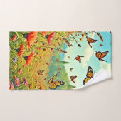 Levendige Wildflower Butterfly Joy Design Bad Handdoek (Handdoek)
