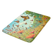 Levendige Wildflower Butterfly Joy Design Badmat (Gekanteld)