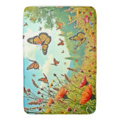 Levendige Wildflower Butterfly Joy Design Badmat (Voorkant Verticaal)