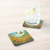 Levendige Wildflower Butterfly Joy Design Bier Onderzetter (Rechterzijde)