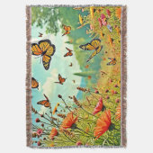 Levendige Wildflower Butterfly Joy Design Deken (Voorkant Verticaal)