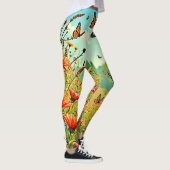 Levendige Wildflower Butterfly Joy Design Leggings (Rechts)