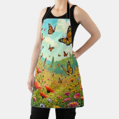 Levendige Wildflower Butterfly Joy Design Schort (Insitu)