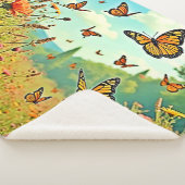 Levendige Wildflower Butterfly Joy Design Sherpa Deken (3/4)