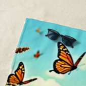 Levendige Wildflower Butterfly Joy Design Strandlaken (In situ)