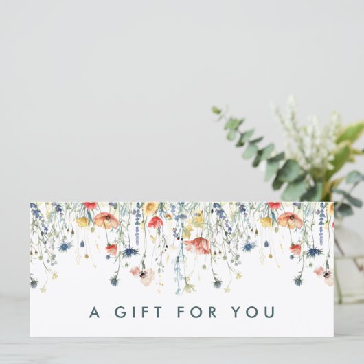 Levendige Wildflower Cadeaubon (Staand voorkant)