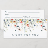 Levendige Wildflower Cadeaubon (Voorkant / Achterkant)