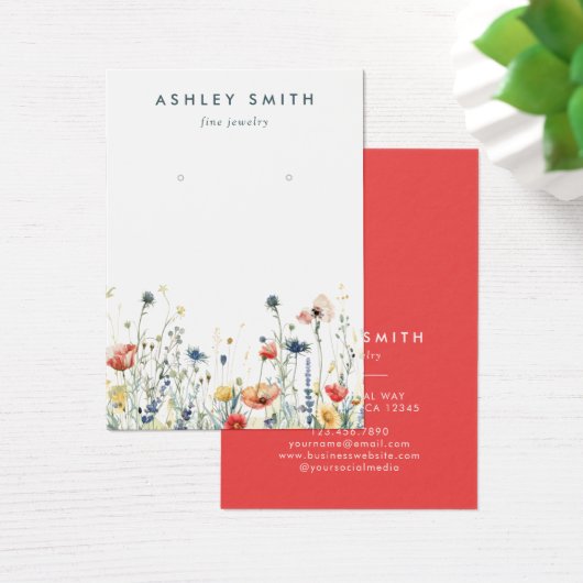Levendige Wildflower Earring Display Kaart (Bureau)