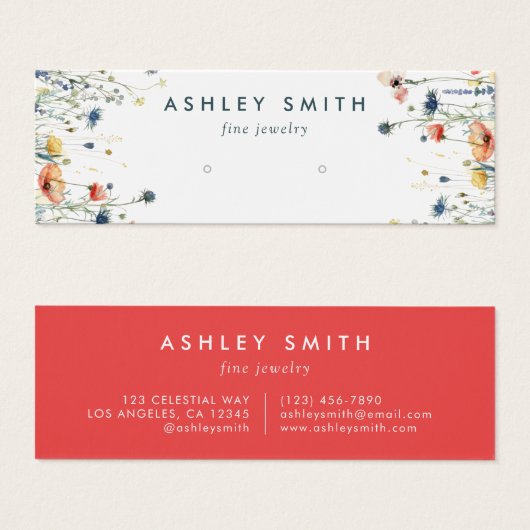 Levendige Wildflower Earring Display Kaart (Voorkant /achterkant)