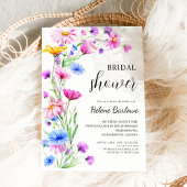 Levendige Wildflower Elegant Boho Vrijgezellenfees Kaart