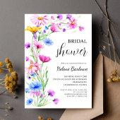 Levendige Wildflower Elegant Boho Vrijgezellenfees Kaart