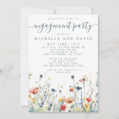 Levendige Wildflower Engagement Party Kaart (Voorkant)