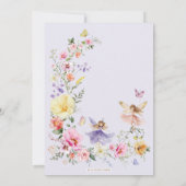 Levendige Wildflower Fairy Eerste 1e Verjaardagsfe Kaart (Achterkant)